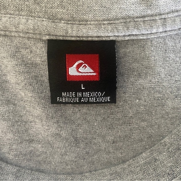 QUIKSILVER Surf Maroon Logo Grey Tee Shirt Men L Large - Picture 6 of 8